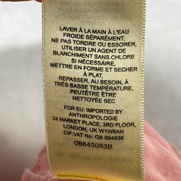 Anthropologie Maeve Small Nell Peach Pink Wide Leg Culottes Pants Beachy - Picture 11 of 11